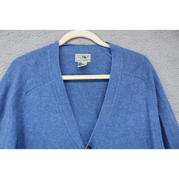 L.L.Bean Men's Button-Up Grandpa Cardigan-100% Lamb's Wool-Large-Elbow Patches - Picture 5 of 11